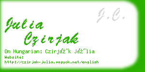 julia czirjak business card